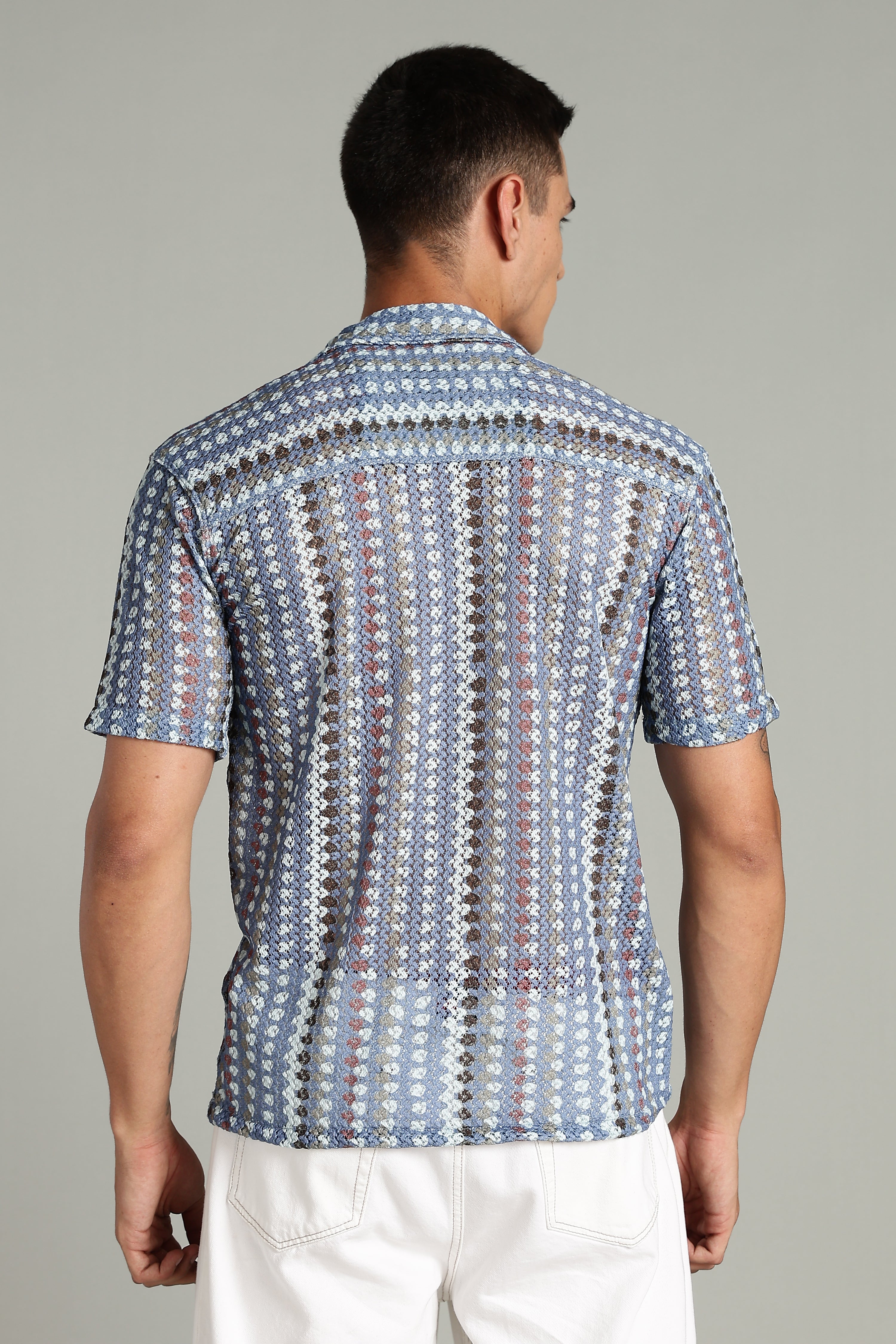 SMOKE CORCHET ABSTRACT SHIRT